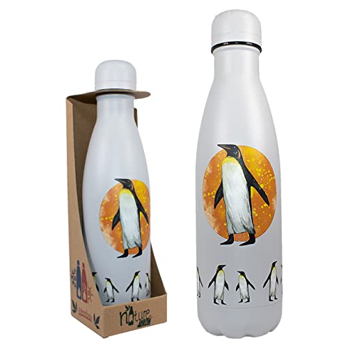  ديلوكس بايز NatureVac Penguin - زجاجة مياه معزولة حرارياً من الفولاذ المقاوم للصدأ سعة 17 أونصة - يبقى المشروب ساخنًا لمدة 12 ساعة وباردًا لمدة 24 ساعة زجاجة مياه مانعة للتسرب لصالة الألعاب الرياضية والسفر والمدرسة الرياضية - Image 3